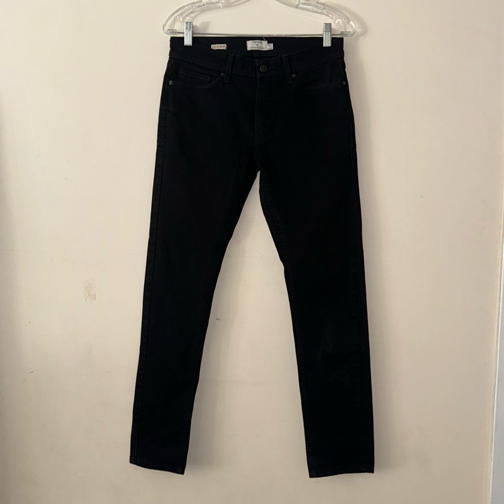 Topman Stretch Skinny Black Jeans 30x30